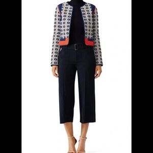 Tory Burch jacket Chic Patterned Jacket and Black Pants Set